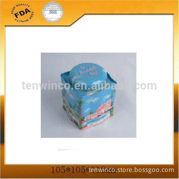 Circular lid tea cans Unique design screw top printed tea tin